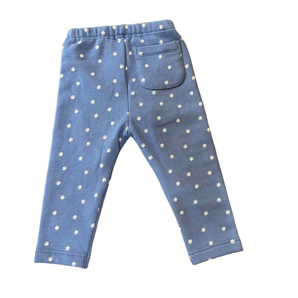 Uniqlo Fleece Leggings blue with paw print, 12-18mo - Picture 2 of 8